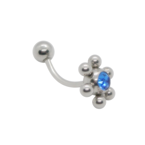 Bananabell Piercing Umbigo 6 Esferas Pedra Royal Aço 316L